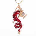 Chinese Dragon Metal Keychain Rhinestone Head 2 Colors view 5