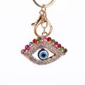 Rhinestone Evil Eye Keychain Gold Clasp Four Color Styles view 5