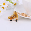 Rhinestone Roller Skate Metal Keychain Gold Tone 3 Colors view 3
