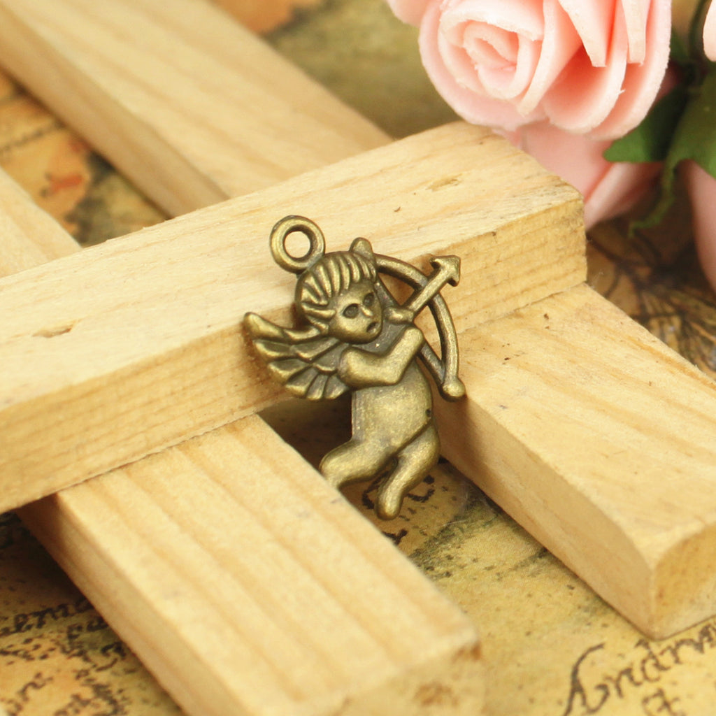 Vintage Cupid Arrow Alloy Charm Pendant 22x16mm