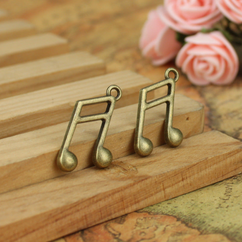 22x14mm Vintage Alloy Music Note Charm Pendant