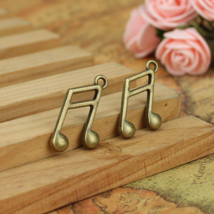 22x14mm Vintage Alloy Music Note Charm Pendant