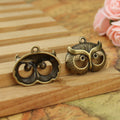 Double Owl Metal Charm with Three Antique Finishes view 3