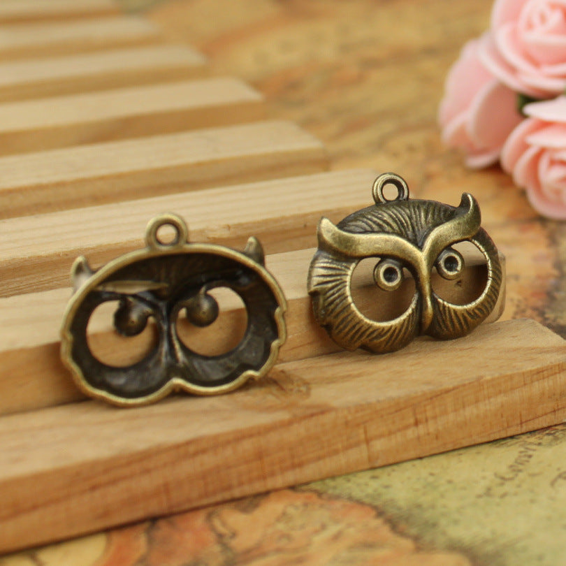 24×21mm Vintage Alloy Owl Charm Pendant for DIY Jewelry