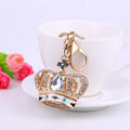 Rhinestone Crown Keychain Gold Clasp Pink Clear Crystal view 7