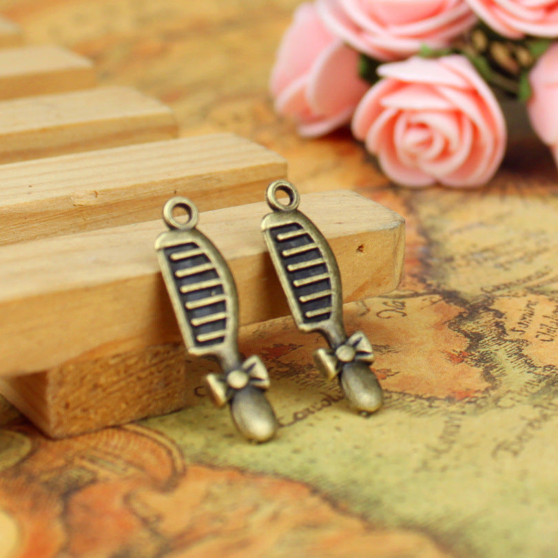 27x7mm Vintage Alloy Bow Hair Comb Finding