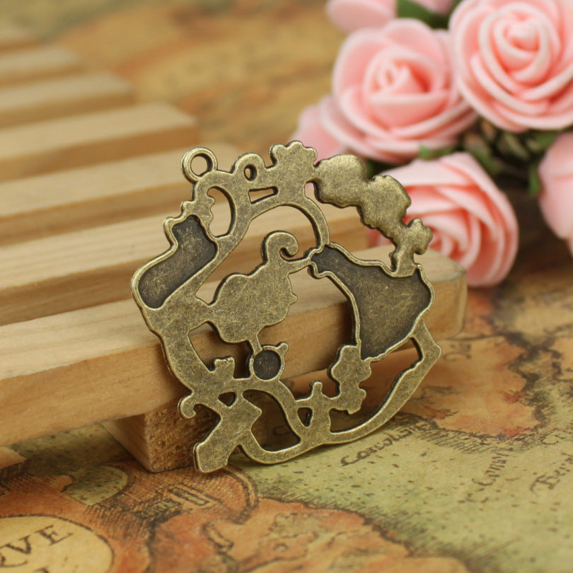 40mm Secret Garden Courtyard Alloy Charm Pendant