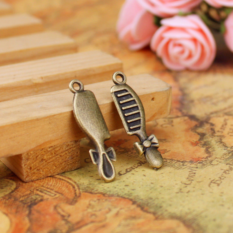 27x7mm Vintage Alloy Bow Hair Comb Finding
