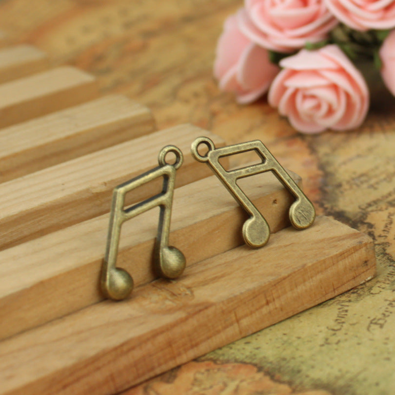 22x14mm Vintage Alloy Music Note Charm Pendant