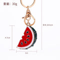 Enamel Watermelon Slice Keychains Green Rind Rhinestones 3 Colors view 4
