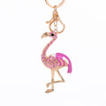 Rhinestone Flamingo Metal Keychain Gold Tone 3 Colors view 5