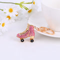 Rhinestone Roller Skate Metal Keychain Gold Tone 3 Colors view 6