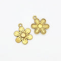 Five Petal Flower Metal Charm Pendant in Three Finishes view 6