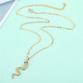 Gold Tone Coiled Snake Pendant Necklace with Textured Scales view 4