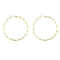 Textured Gold Tone Chunky Round Hoop Statement Earrings view 5