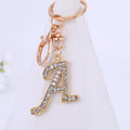 Rhinestone Initial Letter Keychain Gold Tone Letters A-Z Set view 4