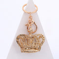 Rhinestone Crown Keychain Gold Clasp Pink Clear Crystal view 4