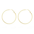 Gold and Silver Large Classic Thin Round Hoop Earrings view 4