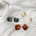Irregular Stone Like Stud Earrings In Green Brown And Ivory view 4