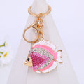 Rhinestone Tropical Fish Keychain Gold Clasp Three Colors view 3