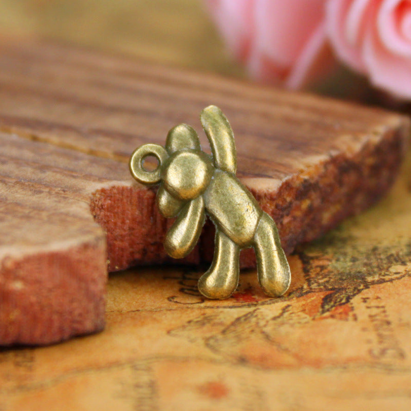 Alloy Teddy Bear Charm Pendant 20x11mm for DIY Jewelry