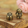 Tiny Doll Figure Large Hole Alloy Bead in 3 Finishes view 3