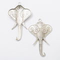 Ornate Elephant Head Charm Alloy Jewelry Making Component in 4 Finish Options view 9
