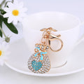 Rhinestone Lucky Money Bag Heart Keychains Gold Tone 3 Colors view 3