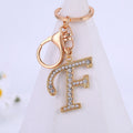 Rhinestone Initial Letter Keychain Gold Tone Letters A-Z Set view 10