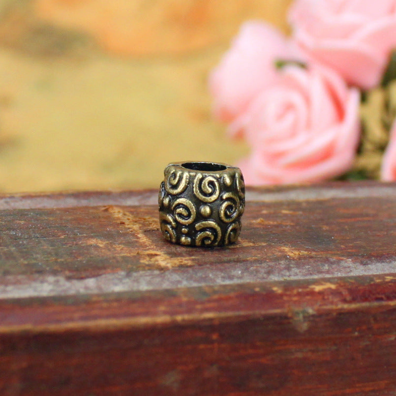 9×8mm Vintage Alloy Large Hole Spacer Beads