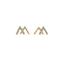 Gold Tone Letter W Mini Stud Earrings Clear Crystal Accents view 5