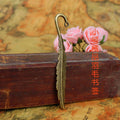 Long Feather Bookmark Hooks in Four Vintage Metal Finishes view 2