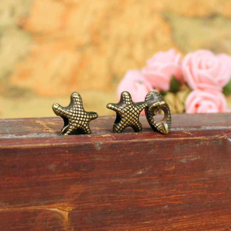 Starfish Pattern Large Hole Alloy Bead 14mm