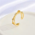 Gold Tone Open Adjustable Crystal Accent Rings in Seven Designs view 9