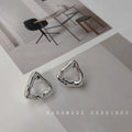 Open Triangle Geometric Stud Earrings Gold And Silver Tones view 7