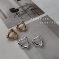 Open Triangle Geometric Stud Earrings Gold And Silver Tones view 1