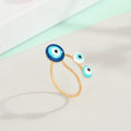 Gold Tone Adjustable Blue Evil Eye Rings in Four Designs view 4