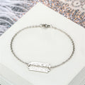 Silver Tone Razor Blade Chain Bracelet with Open Cutout Detail view 5