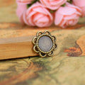 Mini Round Six Petal Flower Cabochon Trays in Four Finishes view 2