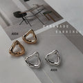 Open Triangle Geometric Stud Earrings Gold And Silver Tones view 2