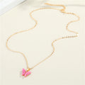 Gold Tone Colored Butterfly Pendant Necklaces in Six Colors view 5