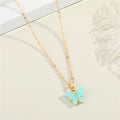 Gold Tone Colored Butterfly Pendant Necklaces in Six Colors view 6