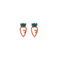 Orange Carrot Outline Green Top Petite Stud Earrings view 5