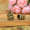 Butterfly and Geometric Pattern Metal Large Hole Beads view 3