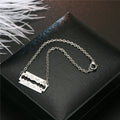 Silver Tone Razor Blade Chain Bracelet with Open Cutout Detail view 3