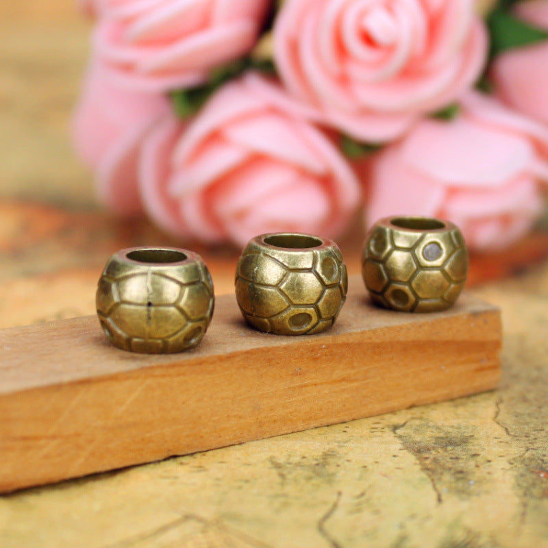 9.5x7mm Soccer Ball Large Hole Alloy Bead