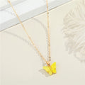 Gold Tone Colored Butterfly Pendant Necklaces in Six Colors view 3