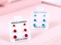 Six Color Three-Pair Graduated Round Stud Earring Cards view 7