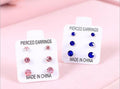 Six Color Three-Pair Graduated Round Stud Earring Cards view 8