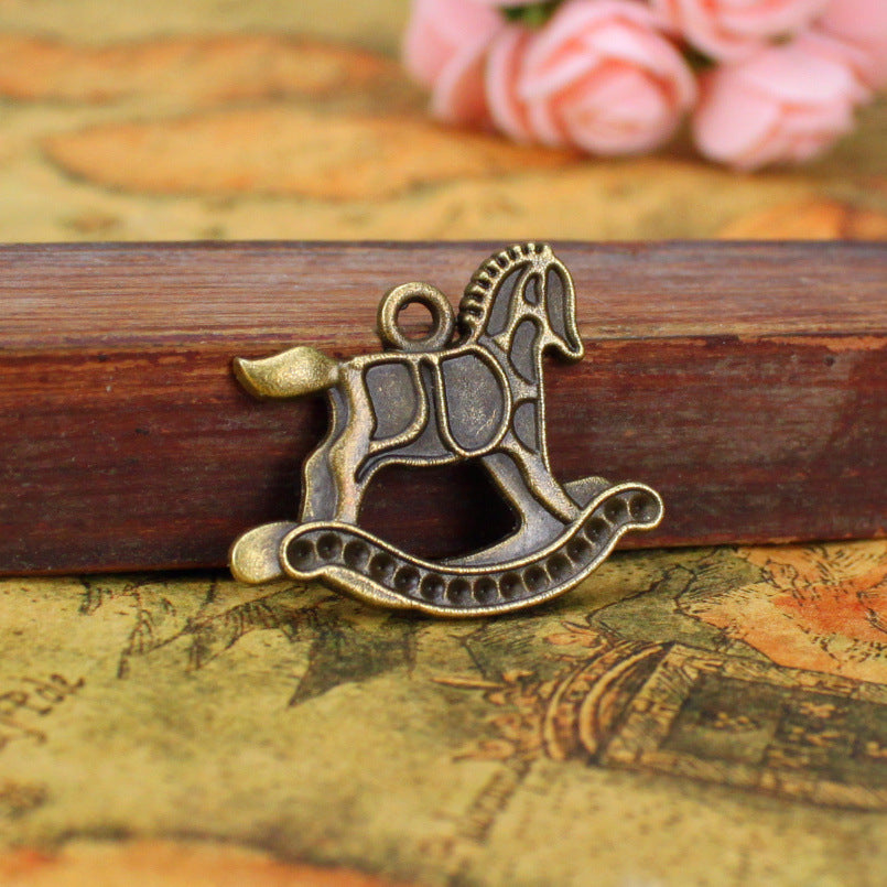31x26mm Vintage Rocking Horse Alloy Charm Pendant